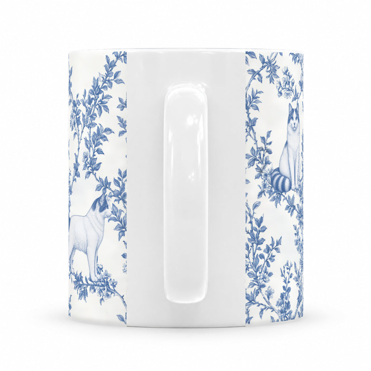 Turkish Van toile mug — Blue Handle View