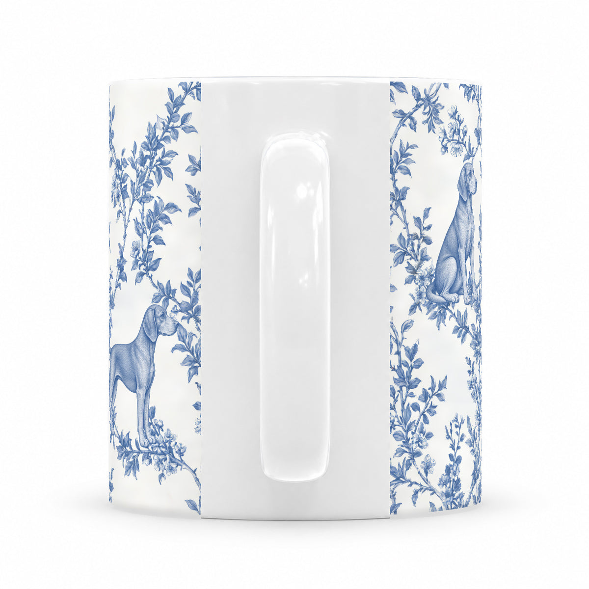 Vizsla toile mug — Blue Handle View