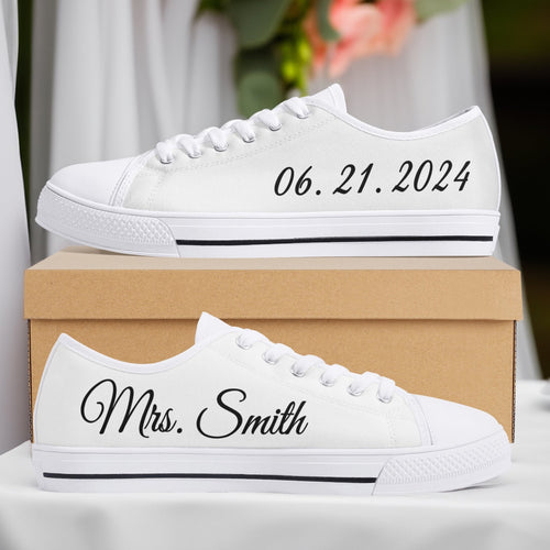 Wedding Womens Low Top Canvas Shoes