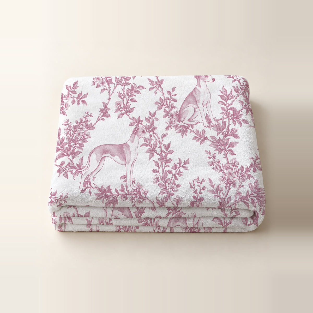 Whippet toile de Jouy blanket - Pink Thumbnail