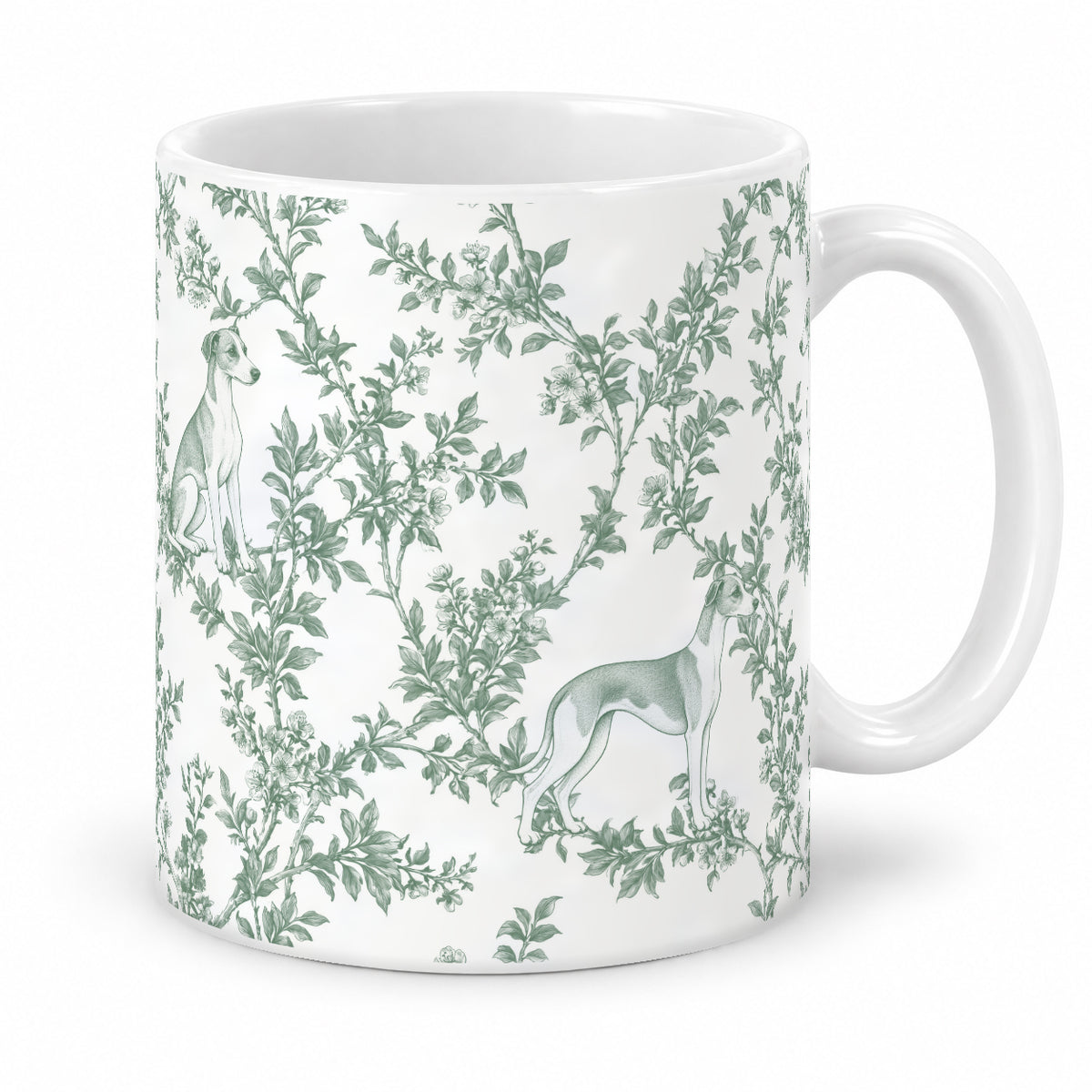Whippet toile mug — Green Studio