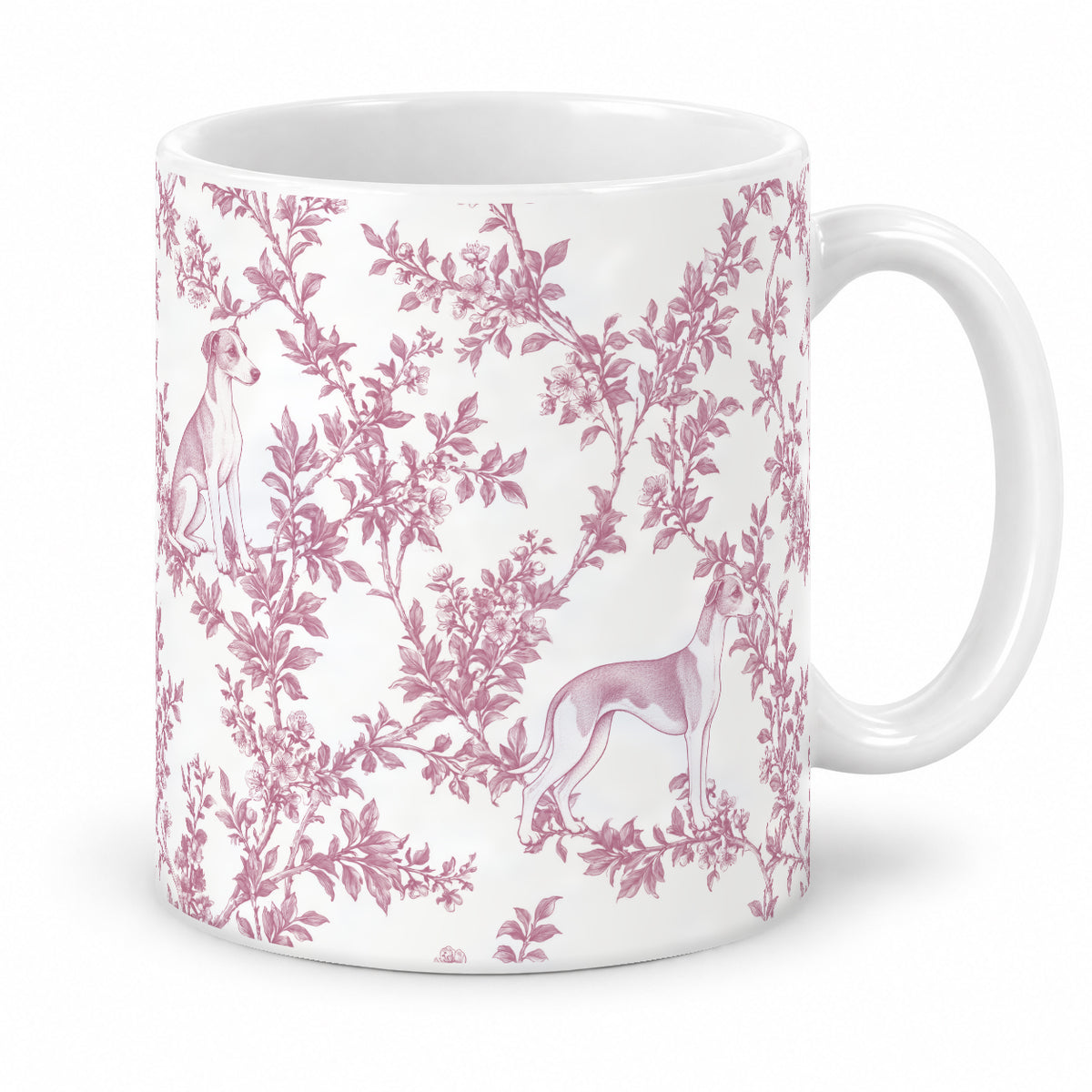 Whippet toile mug — Pink Studio