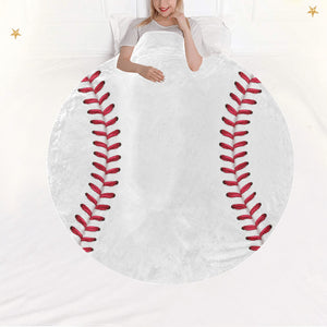 Baseball Circular Micro Fleece Blanket 60"
