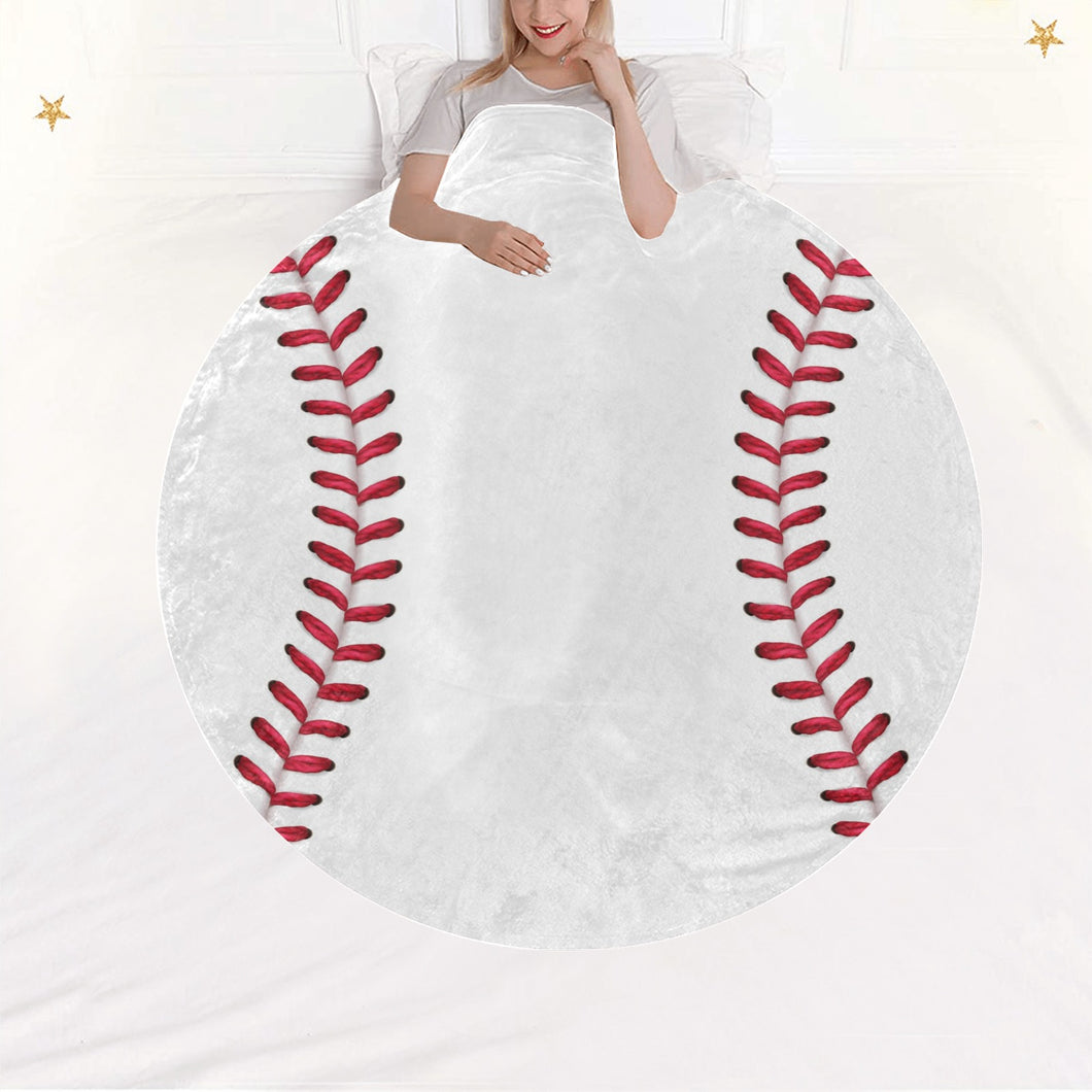 Baseball Circular Micro Fleece Blanket 60